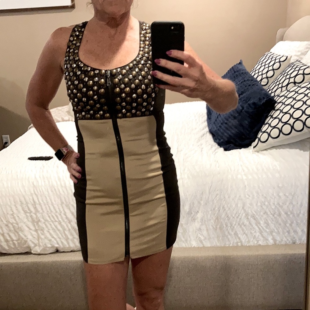Black and Tan studded dress